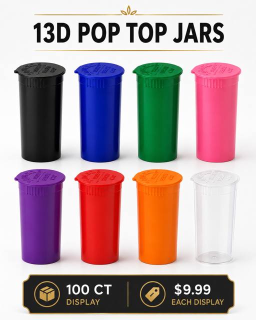 13 Dram Pop Top Jars — 100ct