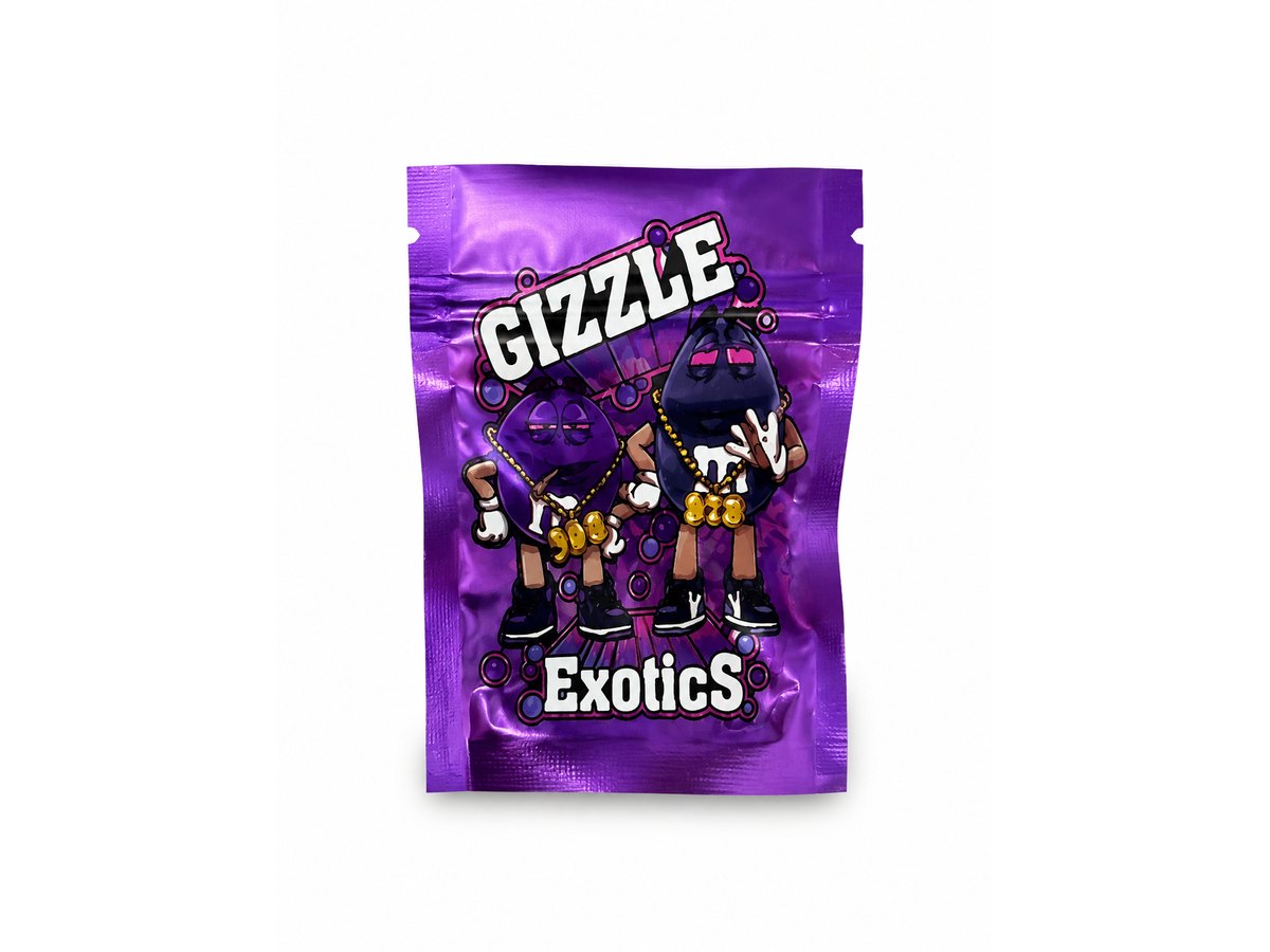 1g Mylar Bags — Gizzle Exotics — 100 bags of one design