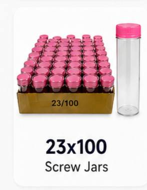 23x100 Screw Jars 100 count display