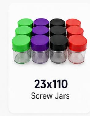 23x110 Screw Jars — Assorted 100 count display