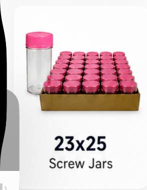 23x25 Screw Jars — 100ct