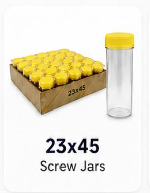23x45 Screw Jars 100 count display