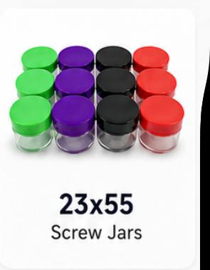 Screw Jars 22 Sizes — 100ct