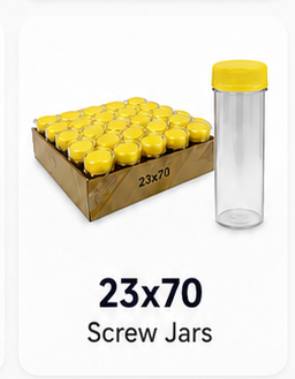 23x70 Screw Jars 100 count display