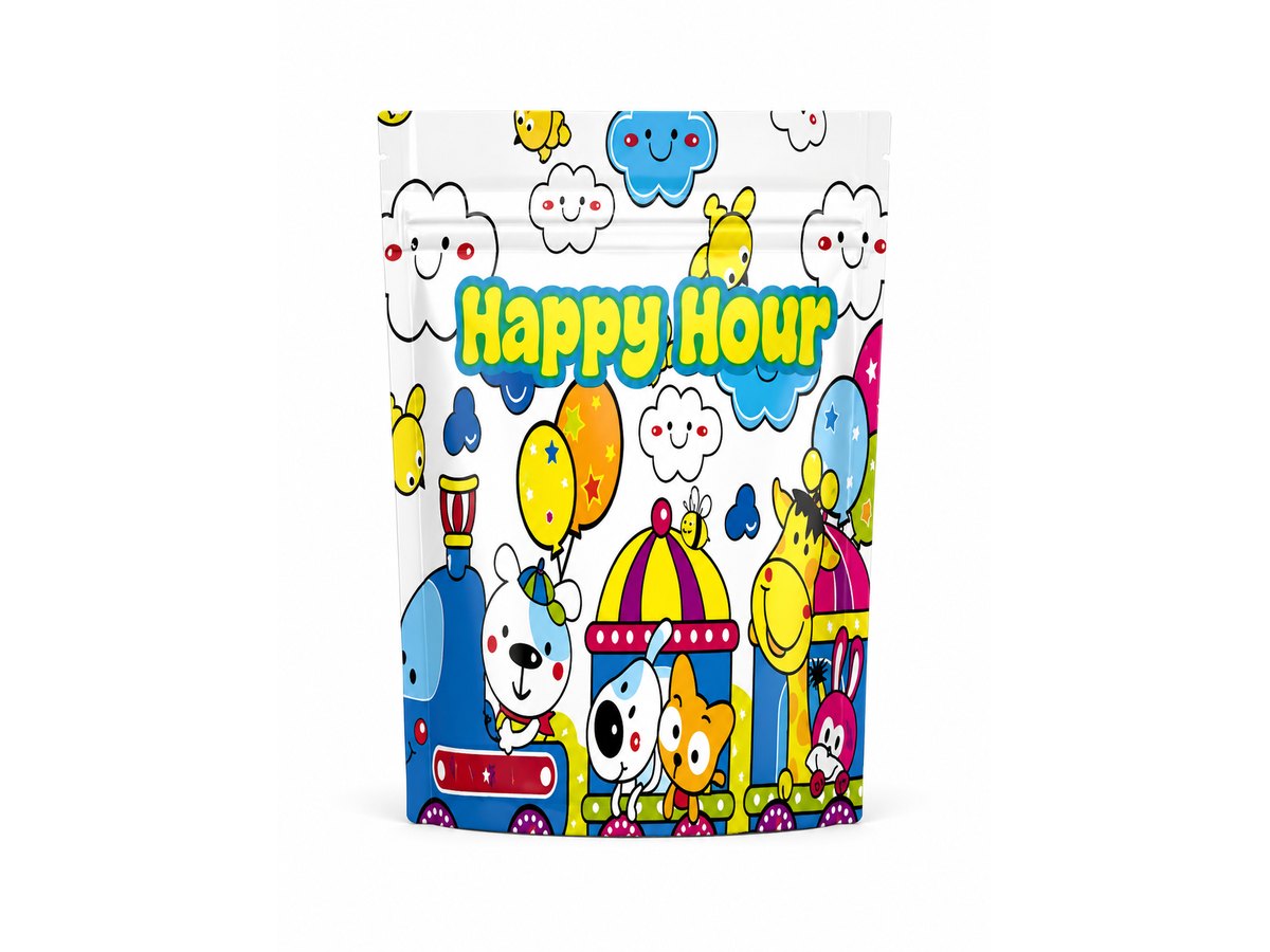 2g Mylar Bags — Happy Hour — 100 bags of one design