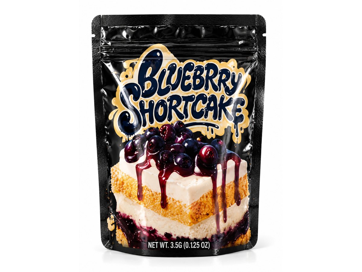 3.5g Mylar Bags — Blueberry Shortcake — 100 bags of one design