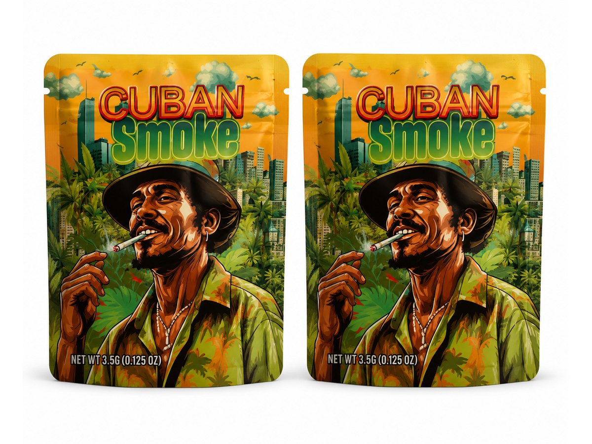 3.5g Mylar Bags — Cuban Smoke — 100 bags of one design