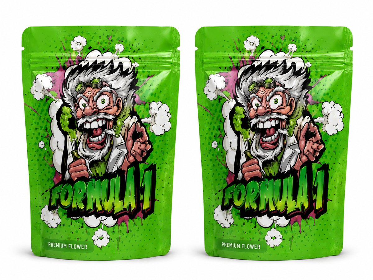3.5g Mylar Bags — Formula 1 — 100 bags of one design