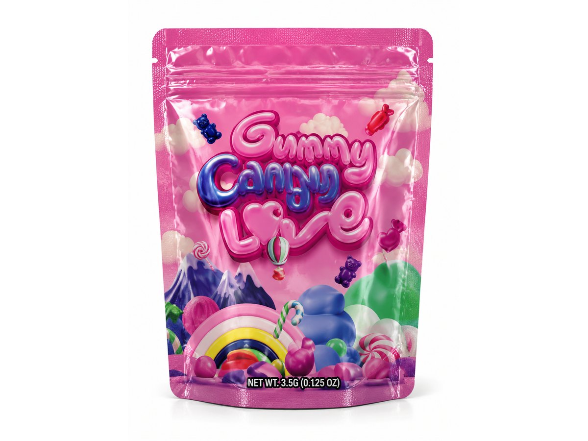 3.5g Mylar Bags — Gummy Candy Love — 100 bags of one design