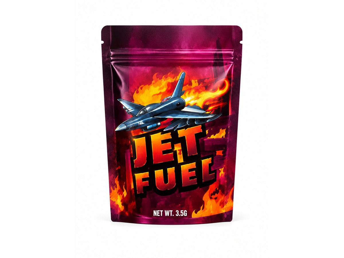 3.5g Mylar Bags — Jet Fuel — 100 bags of one design