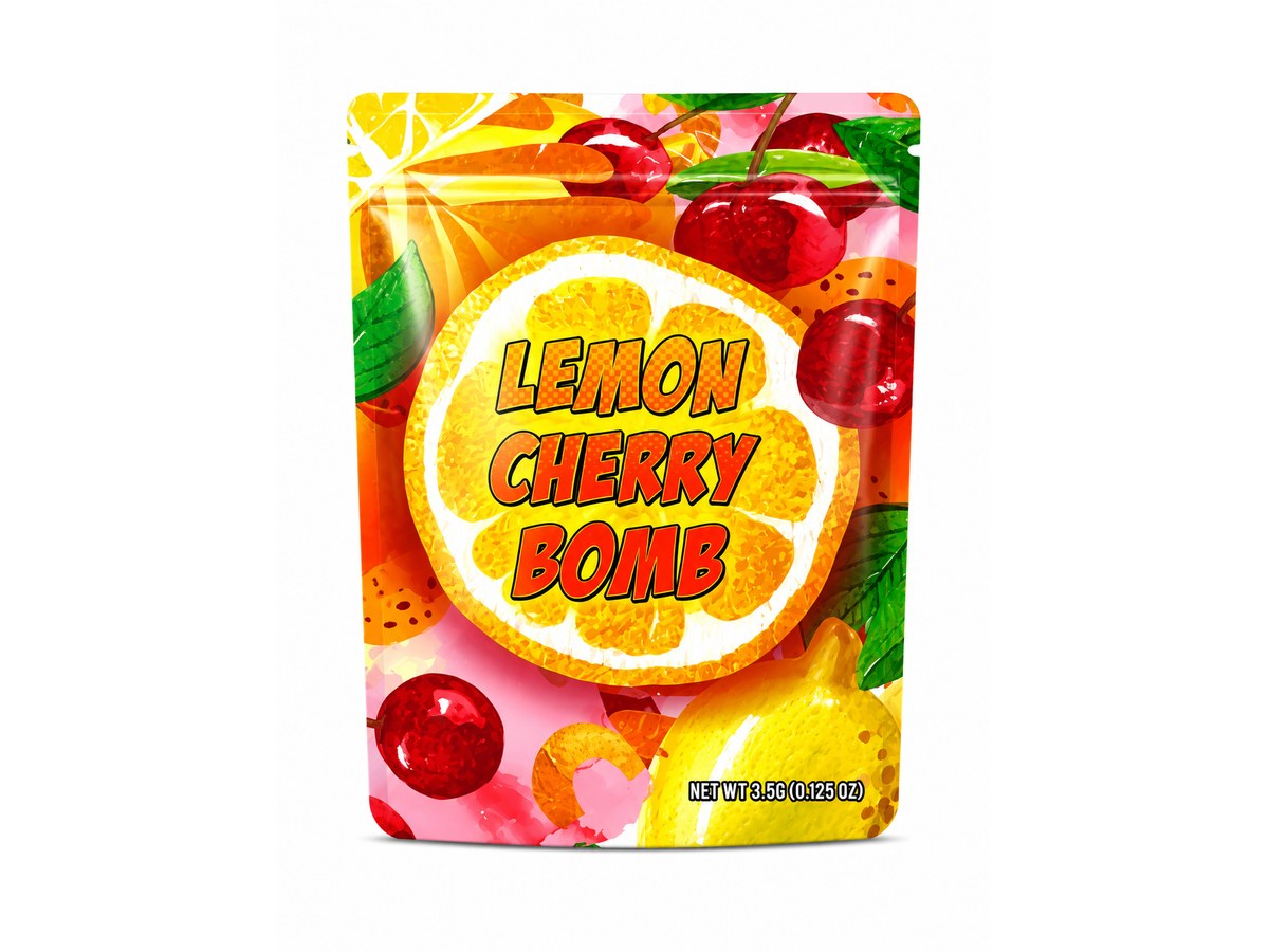 3.5g Mylar Bags — Lemon Cherry Bomb — 3.9