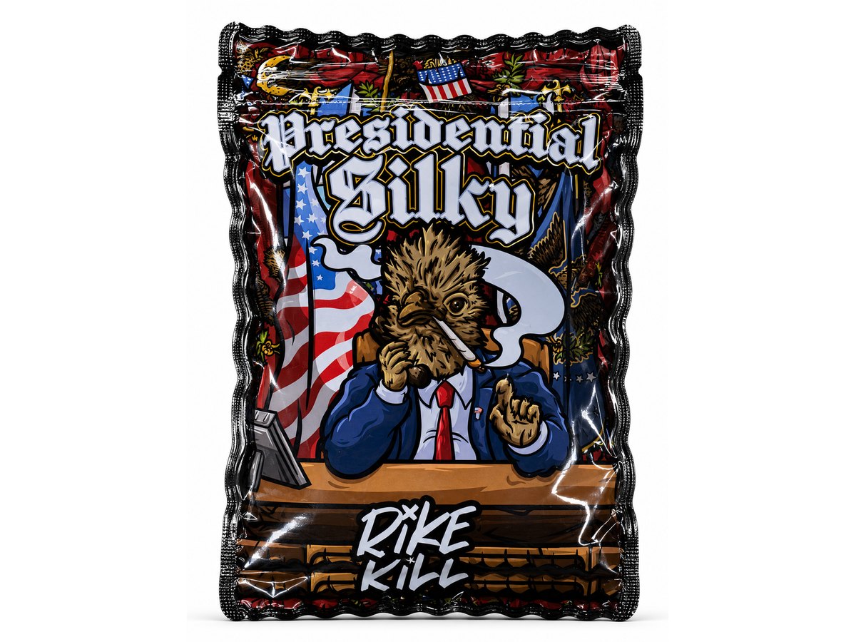3.5g Mylar Bags — Presidential Silky — 100 bags of one design