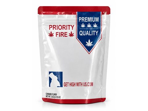 Priority Fire 3.5g mylar bag
