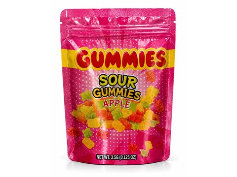 Sour Gummies Apple 3.5g mylar bag