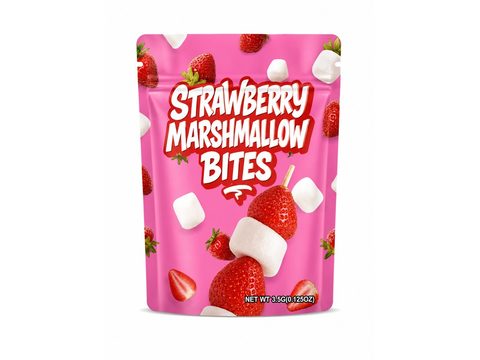 Strawberry Marshmallow Bites 3.5g mylar bag