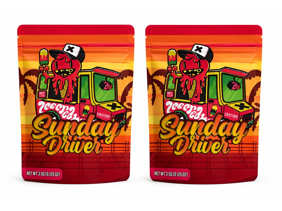 3.5g Mylar Bags — Sunday Driver — 100 bags of one design