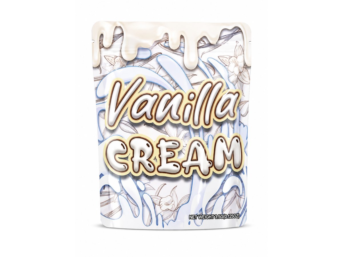 3.5g Mylar Bags — Vanilla Cream — 100 bags of one design