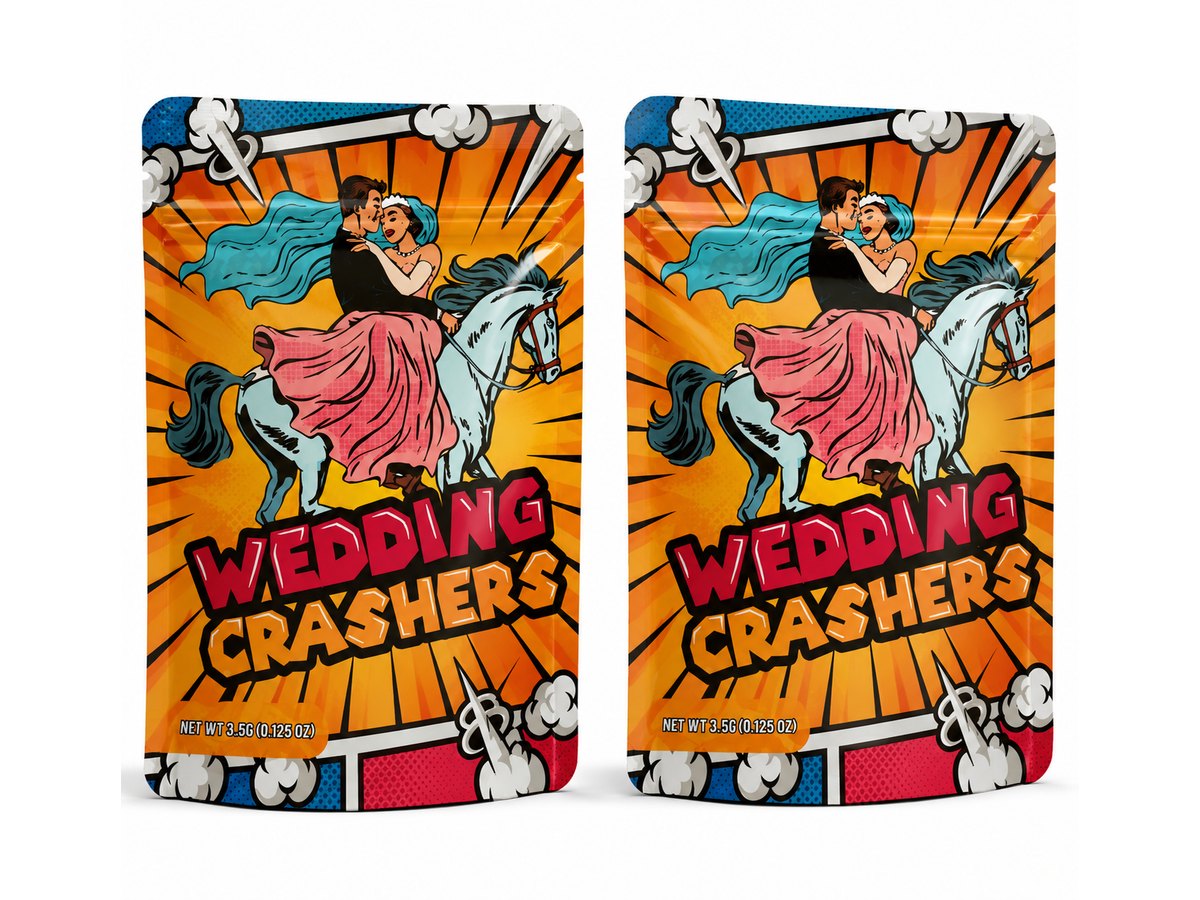 3.5g Mylar Bags — Wedding Crashers — 100 bags of one design