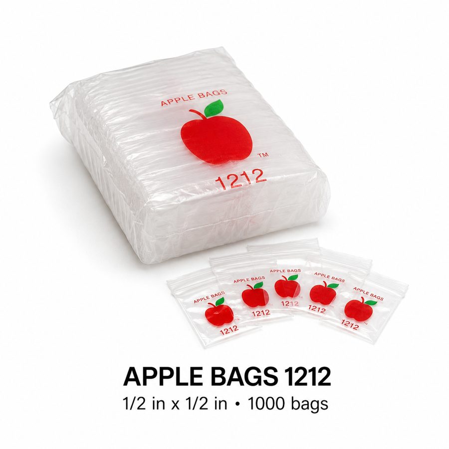 Apple Bags 1212 clear resealable mini zip bags 1/2
