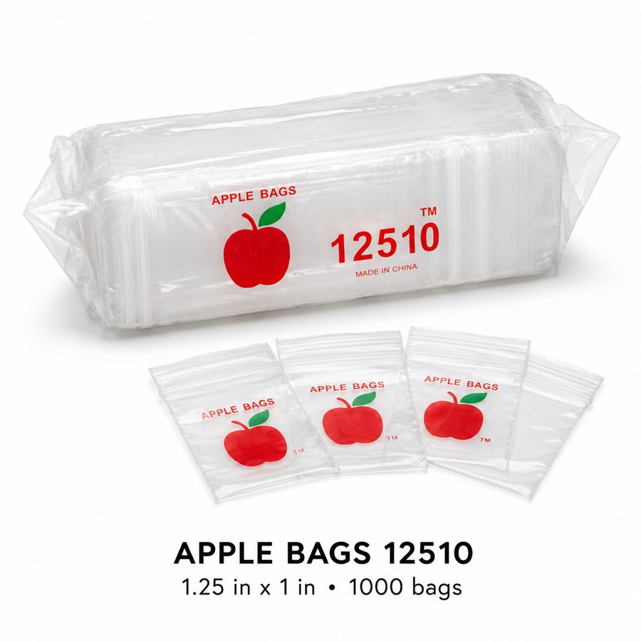 Apple Bags 12510 clear resealable mini zip bags 1.25