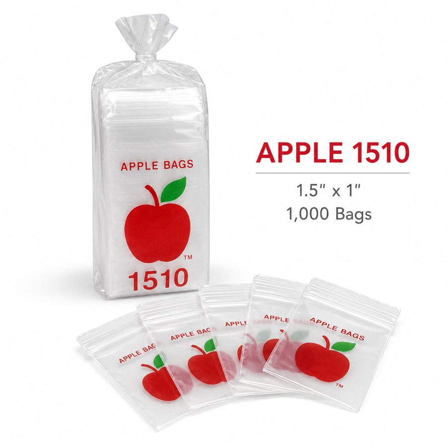 Apple Bags 1510 clear resealable mini zip bags 1.5