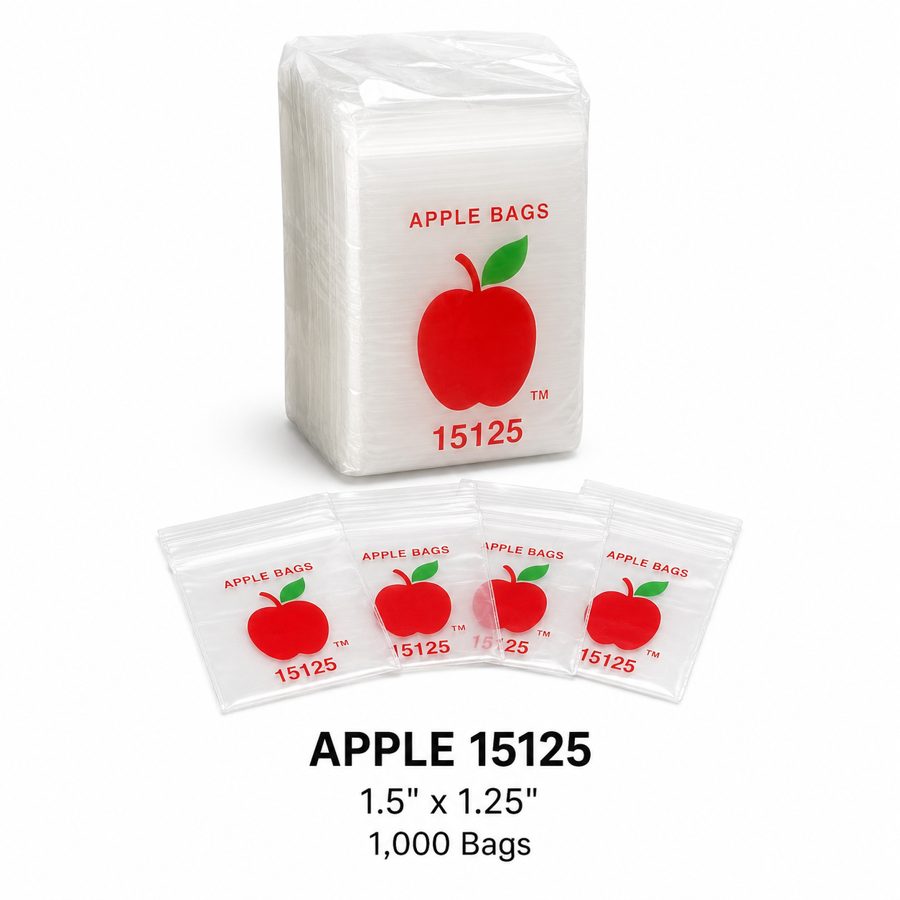 Apple Bags 15125 clear resealable mini zip bags 1.5