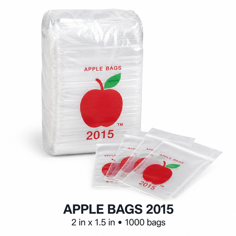 Apple Bags 2015 clear resealable mini zip bags 2