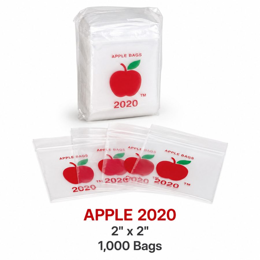 Apple Bags 2020 clear zip bags 2x2 inch 1000 count