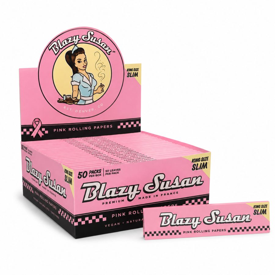Blazy Susan Pink Rolling Papers — Display