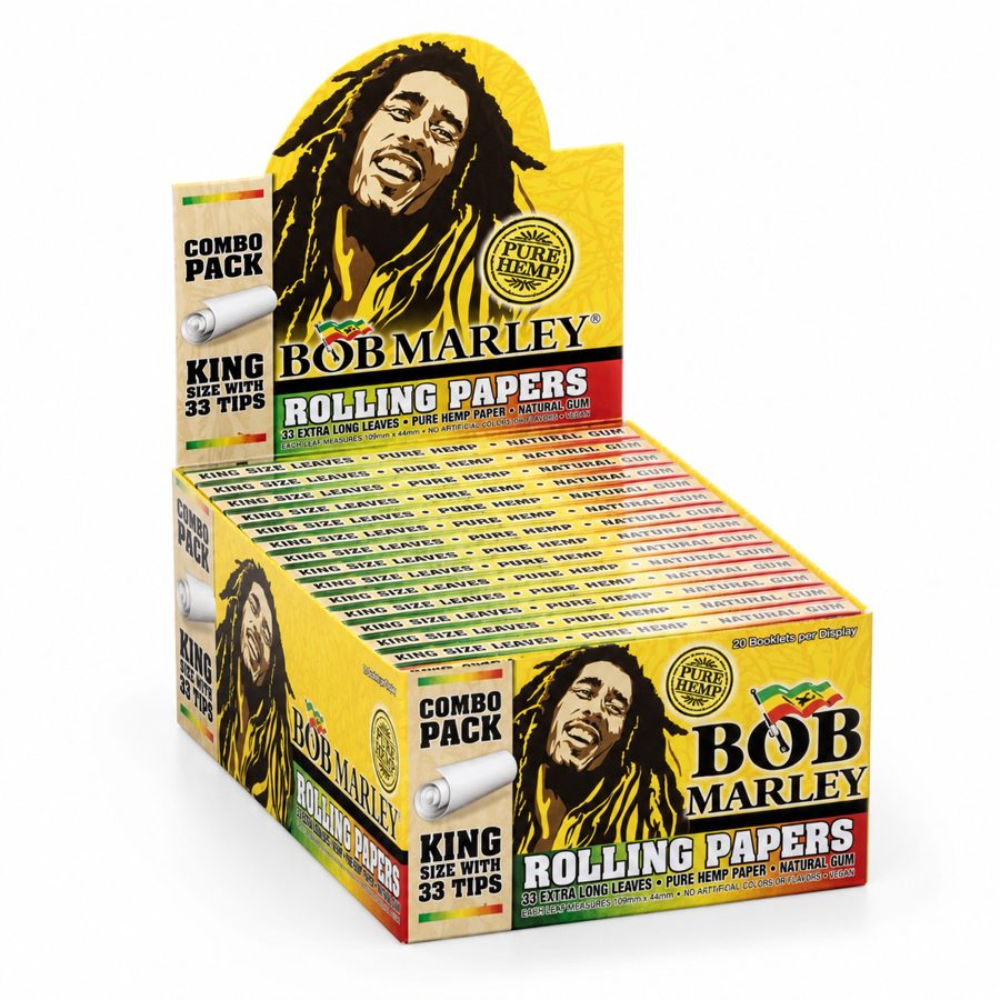 Bob Marley King Size rolling papers with 33 tips combo pack wholesale
