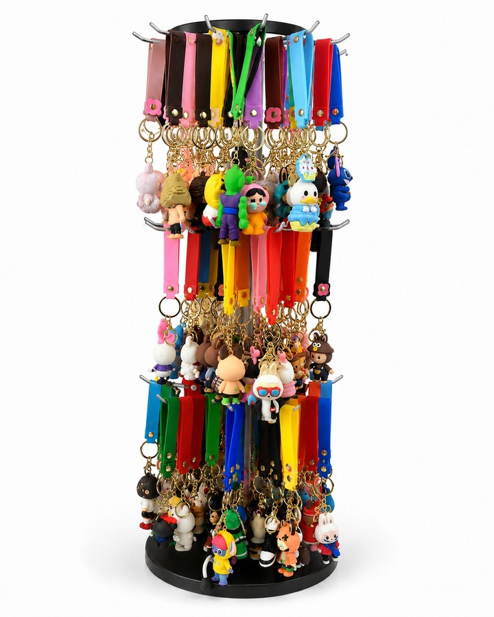 Character keychain 50pc display rack wholesale