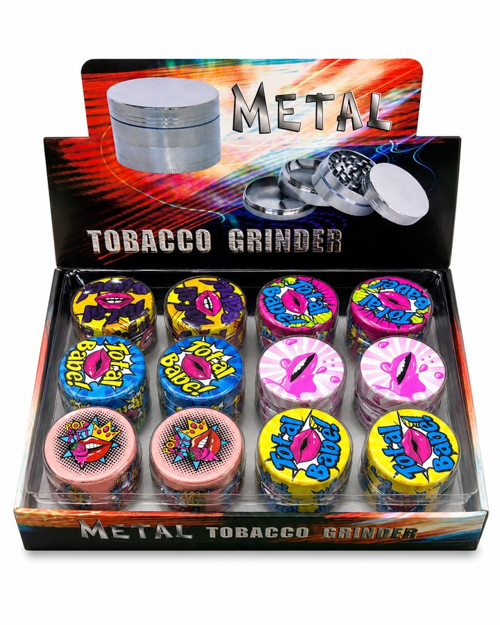 Mini Pop Art Lips Grinder Display — 12pc wholesale