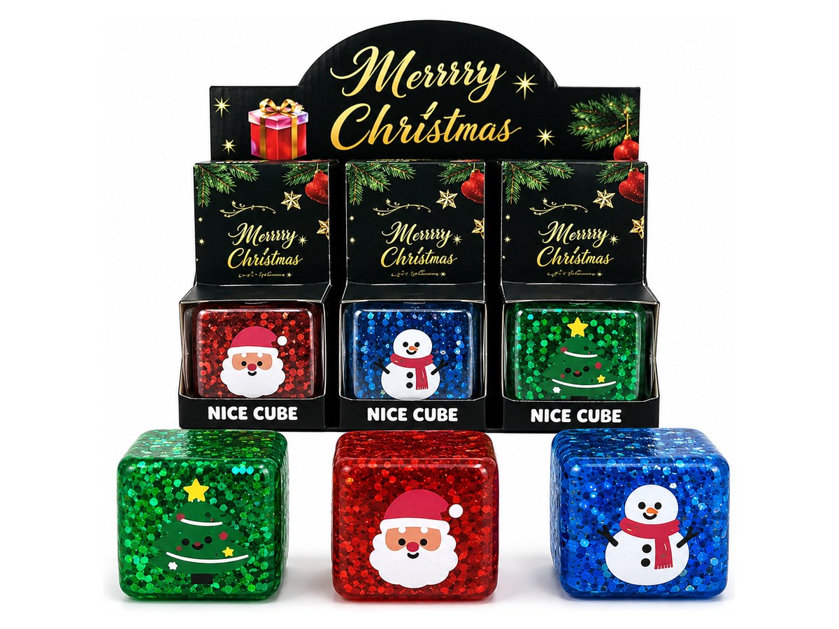 Nice Cube Christmas Squishy — 12pc Display — wholesale counter display