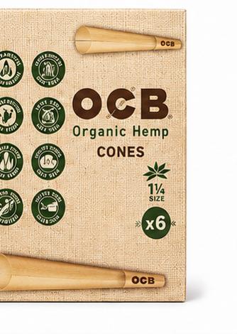 OCB organic hemp cones 1 1/4 display wholesale