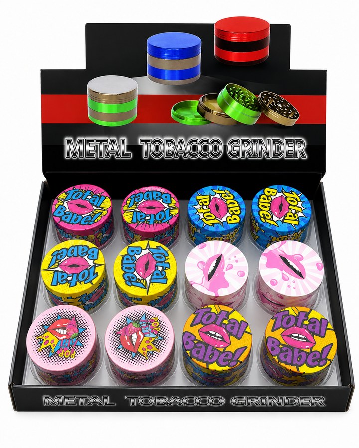 Pop Art Lips Grinder Display — 12pc wholesale