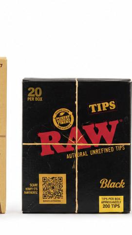 RAW Black Tips — 20 Per Box