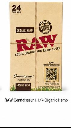 RAW Connoisseur 1 1/4 Organic Hemp — 24/Box