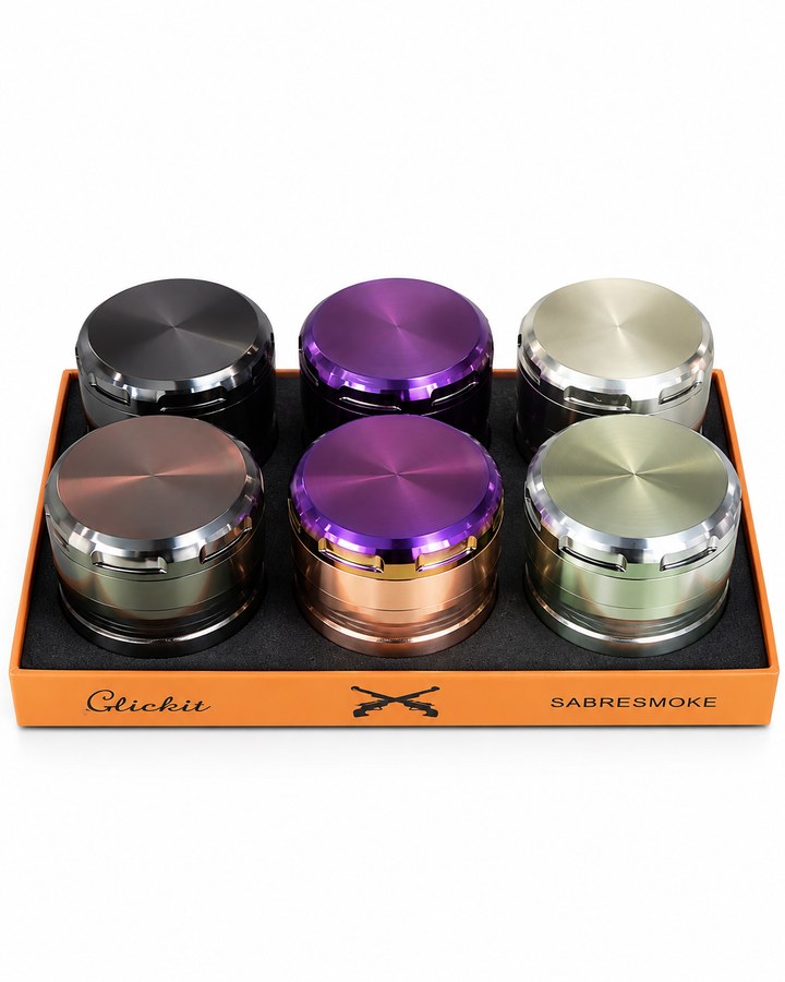 Solid metal 4-piece grinder display wholesale