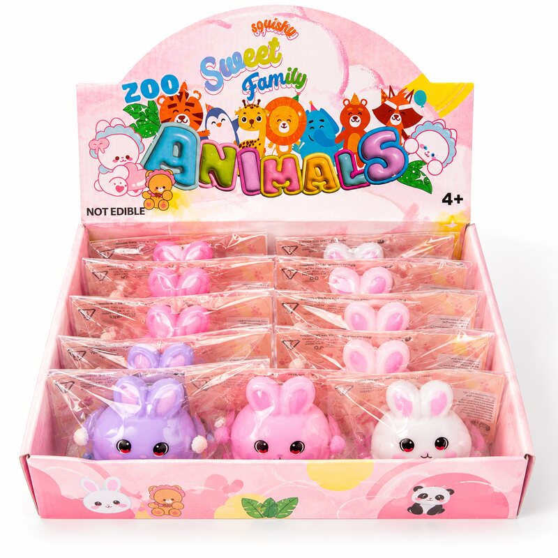 Squishy Zoo Animals — 12pc Display — wholesale counter display