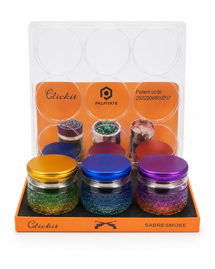 Textured Jar Grinder Display — 6pc wholesale